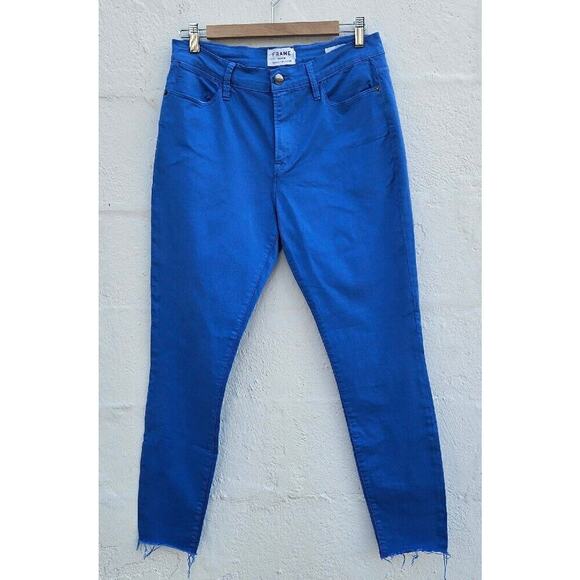 Frame Denim Le High Skinny Jeans Size 30 Coastal Blue High Rise Pants Stretch - Picture 1 of 10